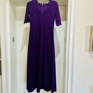 Purple Lace Formal Maxi Dress – Rephyllis Size Large NWT